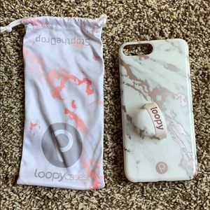 White and rose gold loopy case